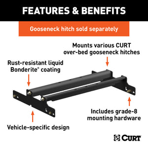 Curt 94-01 Dodge Ram 3500 Over-Bed Gooseneck Installation Brackets