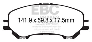 EBC 14+ Nissan Rogue 2.5 2 row seating Greenstuff Front Brake Pads