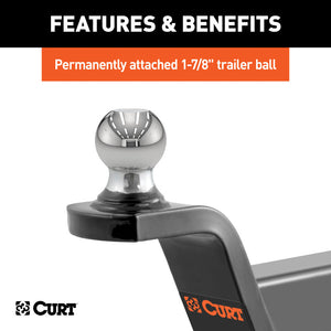 Curt Fusion Ball Mount w/1-7/8in Ball (2in Shank 5000lbs 2in Rise)