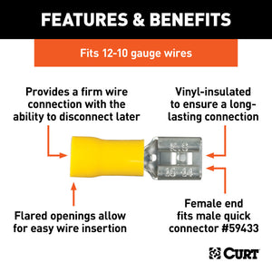 Curt Female Quick Connectors (12-10 Wire Gauge 100-Pack)