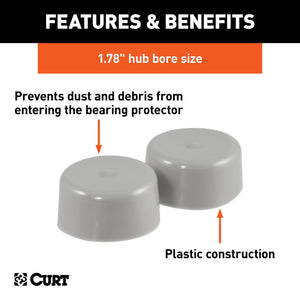 Curt 1.78in Bearing Protector Dust Covers (2-Pack)