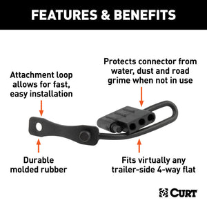 Curt 4-Way Flat Connector Dust Cover (Trailer Side)