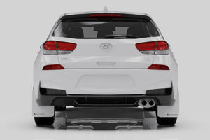 Rally Armor 19-21 Hyundai Elantra GT N Line/i30 White UR Mud Flap w/Black Logo