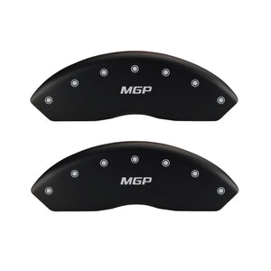 MGP 4 Caliper Covers Engraved Front & Rear MGP Matte Black finish silver ch