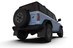 Rally Armor 21-24 Ford Bronco (Steel Bmpr - NO Rptr/Sprt - NO RR/RB) Blk Mud Flap w/Cy Orange Logo