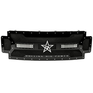 RBP RX-3 Midnight Edition Black LED Bar Grille (Studded) 17 Ford Spr Duty F250/F350 w/o Front Camera