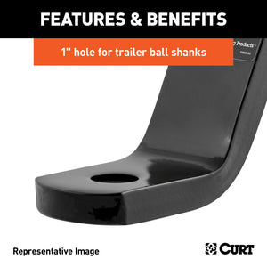 Curt Class 3 Ball Mount (2in Shank 7500lbs 4in Drop 10-1/4in Long)