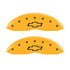 MGP 2 Caliper Covers Engraved Front Bowtie Yellow Finish Blk Char 05 Chevy Silverado 1500