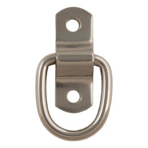 Curt 1in x 1-1/4in Surface-Mounted Tie-Down D-Ring (1200lbs Stainless)