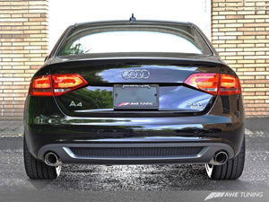 AWE Tuning Audi B8 A4 Touring Edition Exhaust - Dual Outlet Polished Silver Tips