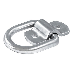 Curt 3in x 3in Surface-Mounted Tie-Down D-Ring (3600lbs Clear Zinc)