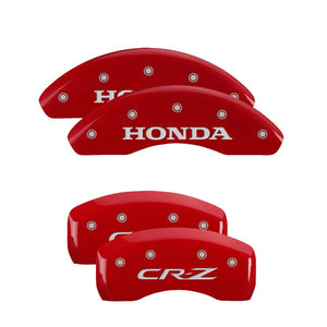 MGP 4 Caliper Covers Engraved Front Honda Engraved Rear Odyssey Red finish silver ch