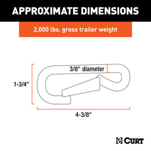 Curt 3/8in Snap Hook (2000lbs Packaged)