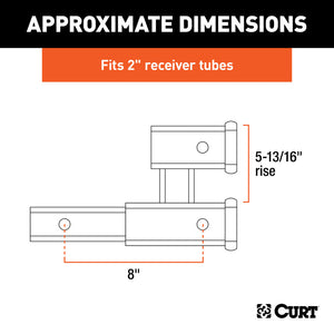 Curt Dual Receiver Extender (2in Shank 3500lbs 5-13/16in Rise)