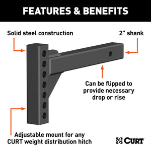 Curt Weight Distribution Shank (2in Shank 2in Drop 6in Rise)