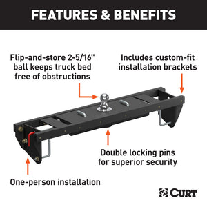 Curt 2020 Chevrolet Silverado 2500 HD Double Lock EZr Gooseneck Hitch Kit w/Brackets