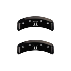 MGP 4 Caliper Covers Engraved Front Honda Engraved Rear H Logo Black finish silver ch