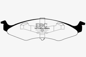 EBC 94-96 Dodge Neon 2.0 (4 Stud Wheels) Yellowstuff Front Brake Pads