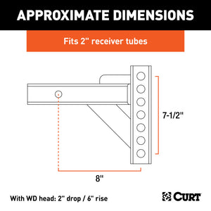 Curt Weight Distribution Shank (2in Shank 2in Drop 6in Rise)