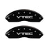 MGP 4 Caliper Covers Engraved Front & Rear Vtech Black finish silver ch