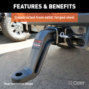 Curt Industrial Duty Forged Ball Mount (3in Shank 21000lbs 8in Drop 10-1/2in Long)