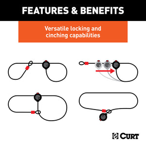 Curt Multi-Use Cable Lock (6ft x 3/8in Cable Vinyl-Coated Braided Steel)