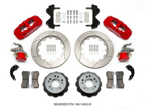 Wilwood AERO4 / MC4 Rear Kit 14.00 Red Currie Pro-Tour Unit Bearing Floater