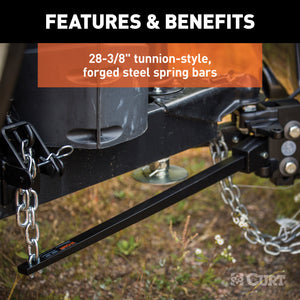 Curt Short Trunnion Bar Weight Distribution Hitch Kit (8000-10000lbs 28-3/8in Bars)