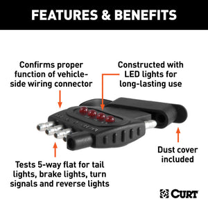 Curt 5-Way Flat Connector Tester