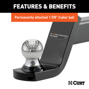 Curt Fusion Ball Mount w/1-7/8in Ball (2in Shank 5000lbs 4in Drop)