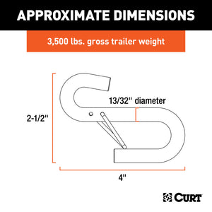 Curt Certified 13/32in Safety Latch S-Hook (3500lbs)