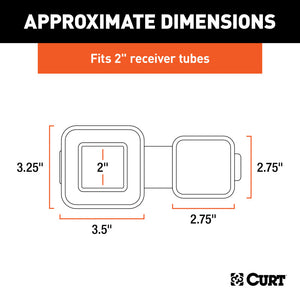 Curt 2in Rubber Hitch Tube Cover w/4-Way Flat Holder (Packaged)