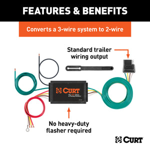 Curt Powered 3-to-2-Wire Taillight Converter