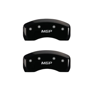 MGP 4 Caliper Covers Engraved Front & Rear MGP Black Finish Silver Characters 2018 Toyota Camry