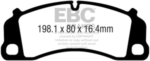 EBC 2016+ Porsche 911 (991/992) Carrera S 3.0TT (Cast Iron Rotor Only) Redstuff Front Brake Pads