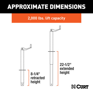 Curt A-Frame Jack w/Top Handle (2000lbs 14in Travel)