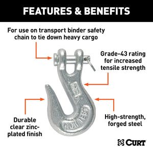 Curt 5/16in Clevis Grab Hook (3900lbs)