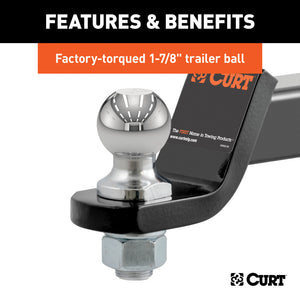 Curt Loaded Ball Mount w/1-7/8in Ball (2in Shank 3500lbs 2in Drop)