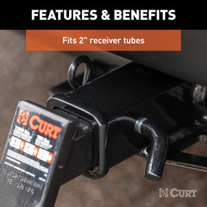 Curt 5/8in Hitch Pin (2in Receiver Zinc w/Rubber Grip Packaged)