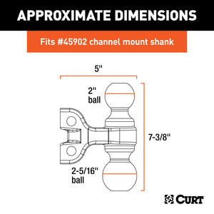 Curt Replacement Dual-Ball for Adjustable Channel Mount