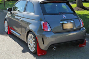 Rally Armor 12-18 Fiat 500 Red Mud Flap w/White Logo