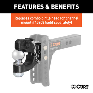 Curt Replacement Channel Mount Ball & Pintle Combination (2-5/16in Ball 20000lbs)