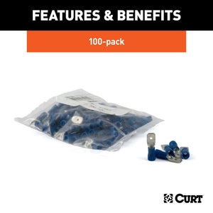 Curt Male Quick Connectors (16-14 Wire Gauge 100-Pack)