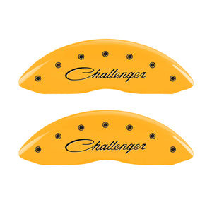 MGP 4 Caliper Covers Engraved Front Challenger Rear RT Yellow Finish Black Char 2006 Dodge Charger