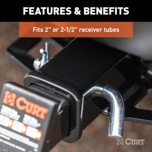 Curt 5/8in Hitch Pin w/Groove (2in or 2-1/2in Receiver Zinc)