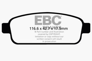 EBC 13+ Buick Encore 1.4 Turbo Redstuff Rear Brake Pads