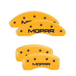 MGP 4 Caliper Covers Engraved Front & Rear Mopar Yellow Finish Black Char 2008 Chrysler PT Cruiser