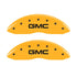 MGP Front set 2 Caliper Covers Engraved Front GMC Yellow finish black ch