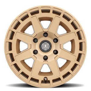 ICON Compass 17x8.5 6x135 6mm Offset 5in BS Satin Brass Wheel