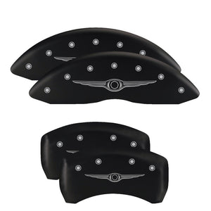 MGP Front set 2 Caliper Covers Engraved Front MGP Black finish silver ch